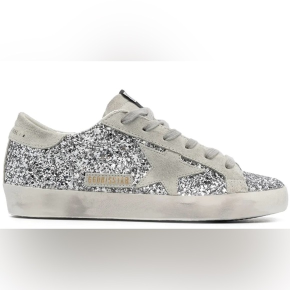 Golden Goose Superstar Silver Glitter Sneakers size 42